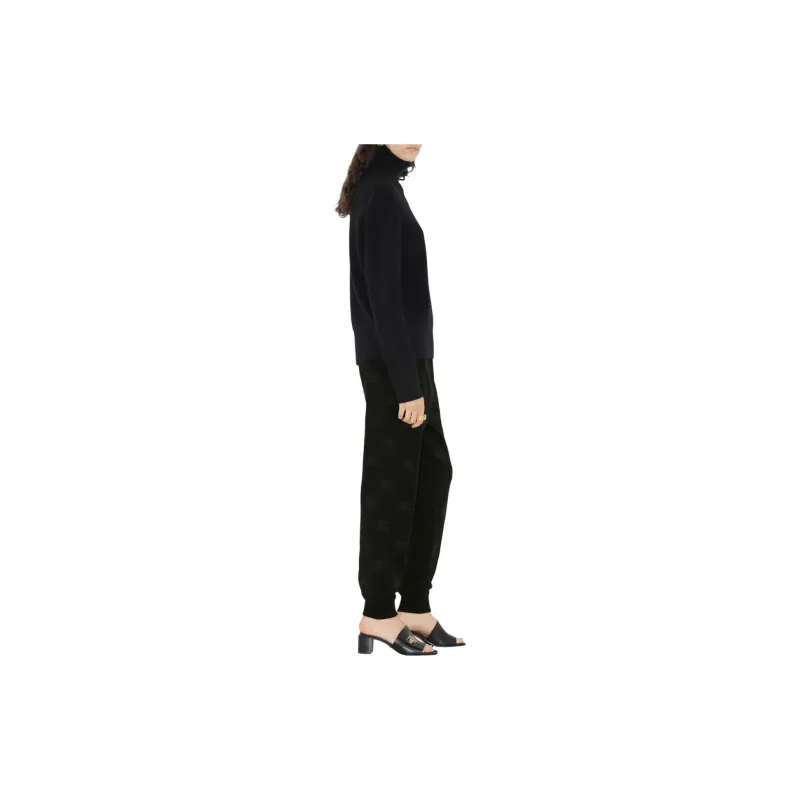 Burberry Embroidered Slim Fit Sweatpants 'Black'-4