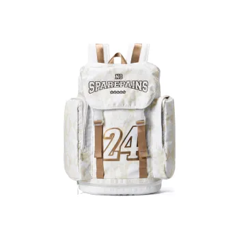Spare No Pains. Polyester Students Backpack White Gold Backpack Unisex White