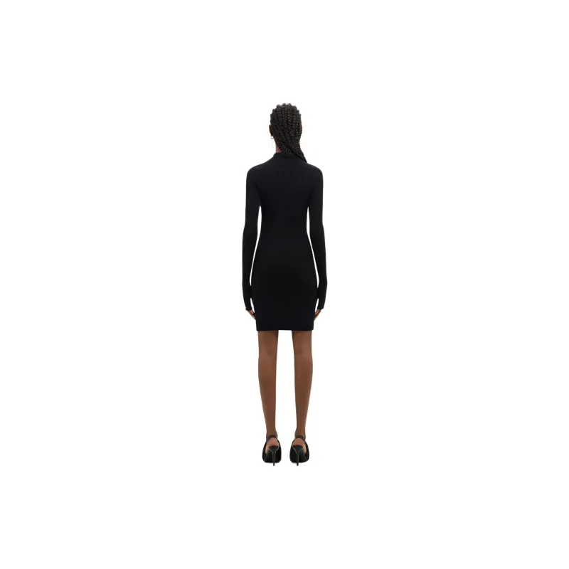 COURREGES Engineered Light Rib Mockneck Mini Dress-1