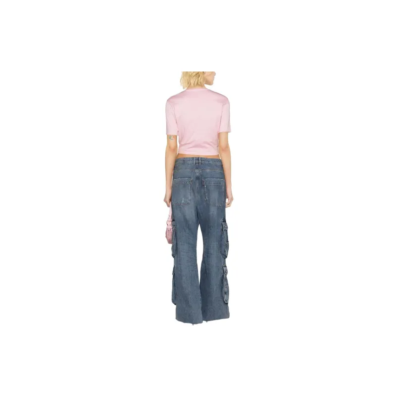 VERSACE Milano Stamp Crop T Shirt 'Pale Pink'-1