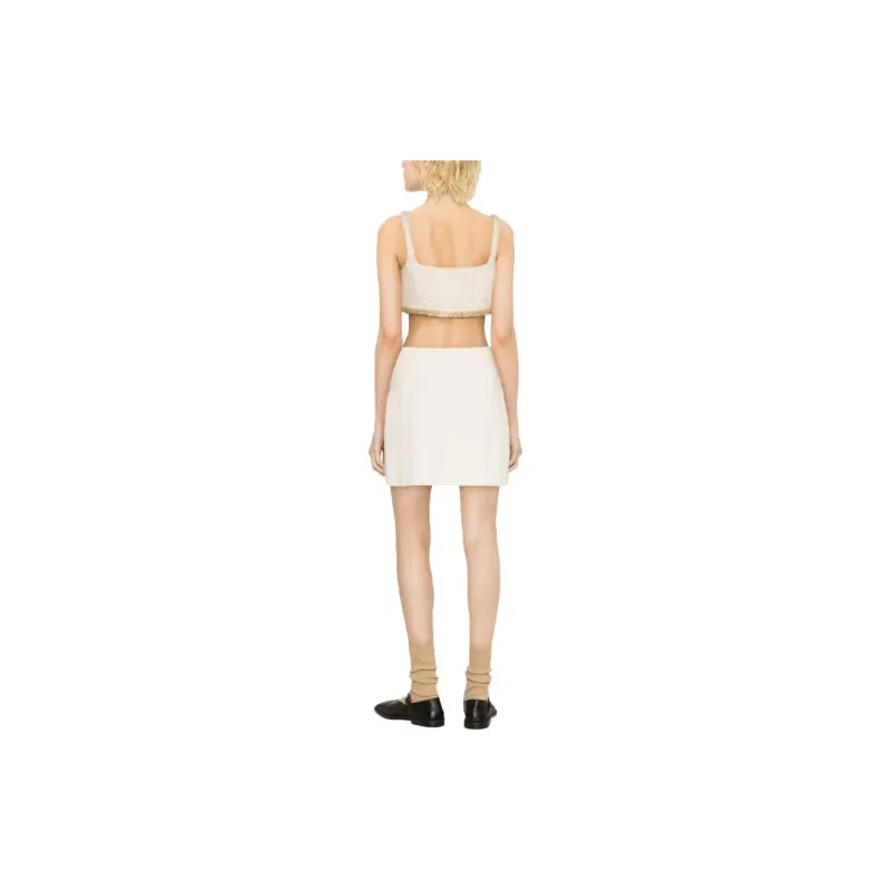MIU MIU Strapless Top Women's Beige-3
