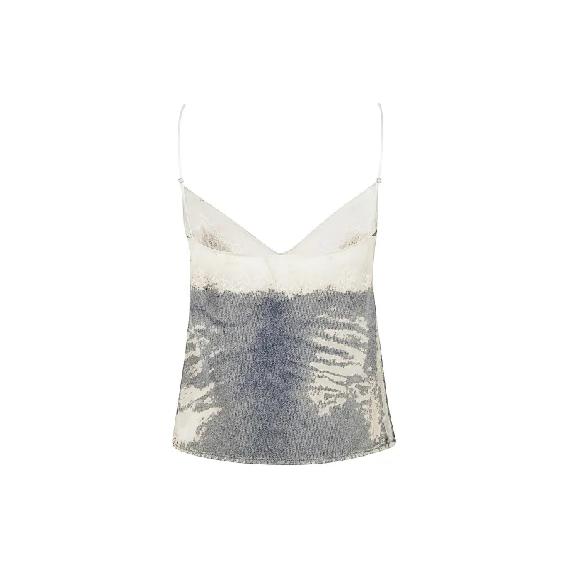 DIESEL Spaghetti Strap Denim Top-1
