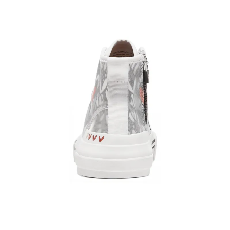 Skechers New Moon 'White Gray Pink' Women's-3