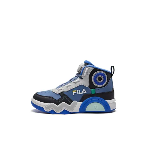 FILA KIDS MEMPHIS BOARD Anti Slip Wear Resistant Mid Top Kids' Running Shoes Gray Blue Kids'