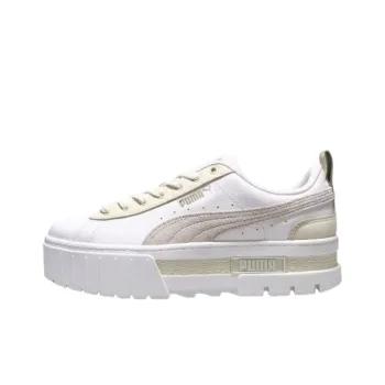 PUMA Mayze Anti-Slip And Wear-Resistant Height Increasing Low-Top Skateboard Shoes Women's White