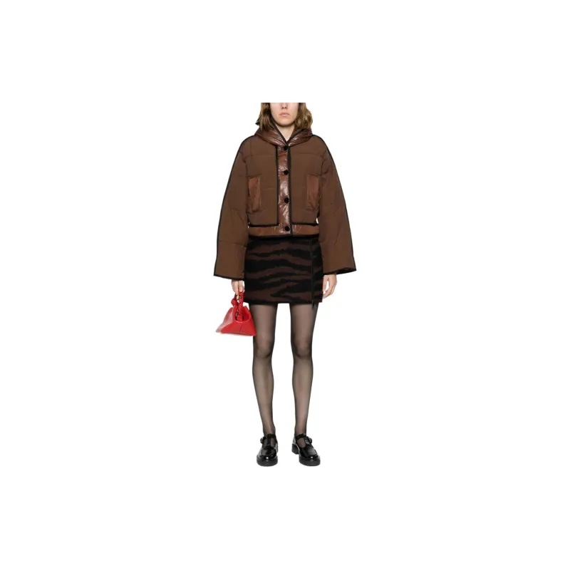 GANNI Jackets Coats Women's Brown-1