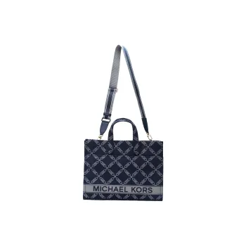 MICHAEL KORS Gigi Fabric Tote Bag, Shopping Bag, Shoulder Bag, Handbag Tubas Unisex Marine Blue