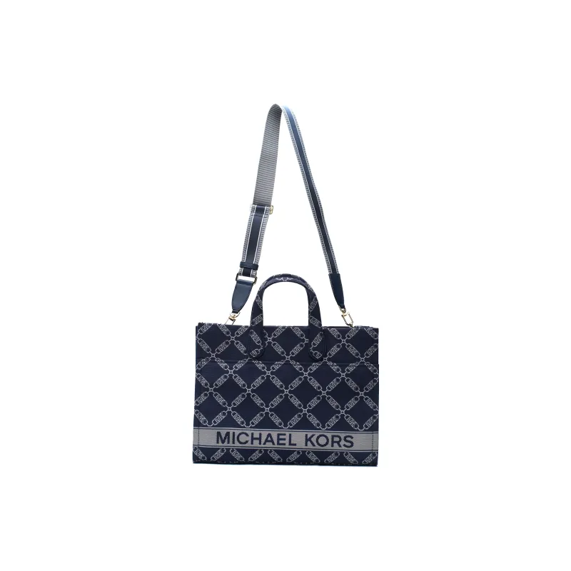 MICHAEL KORS Gigi Fabric Tote Bag, Shopping Bag, Shoulder Bag, Handbag Tubas Unisex Marine Blue-0