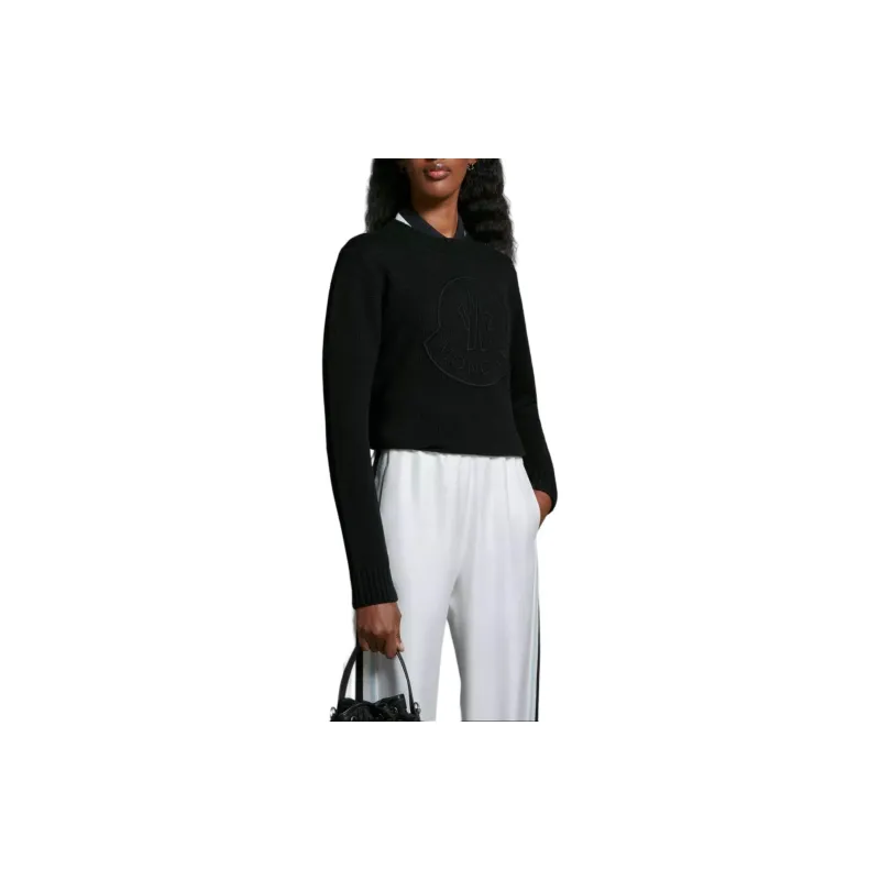 Moncler Logo Embroidered Knit Jumper-1