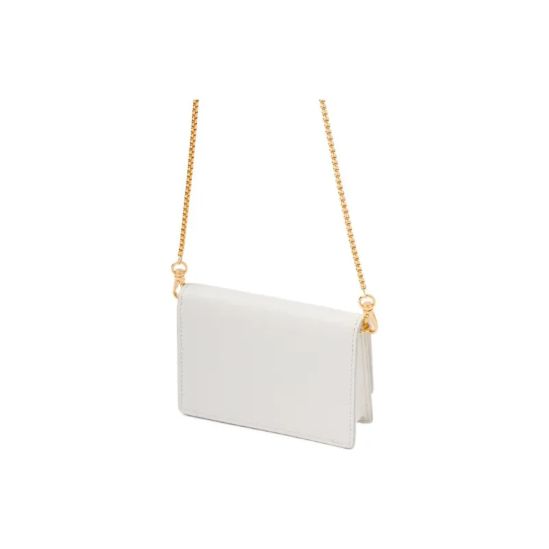 PRADA Saffiano Leather Card Holder Women's White-2