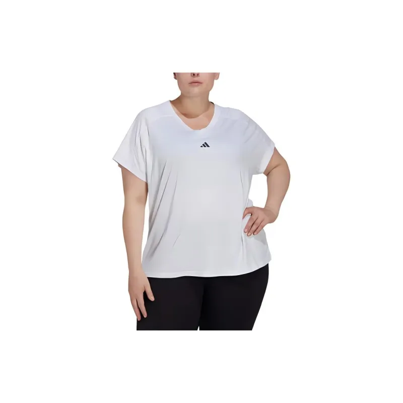 Adidas Free Shipping With AdiClub Aeroready Train Essentials Minimal Branding V Neck Tee Plus Size-1
