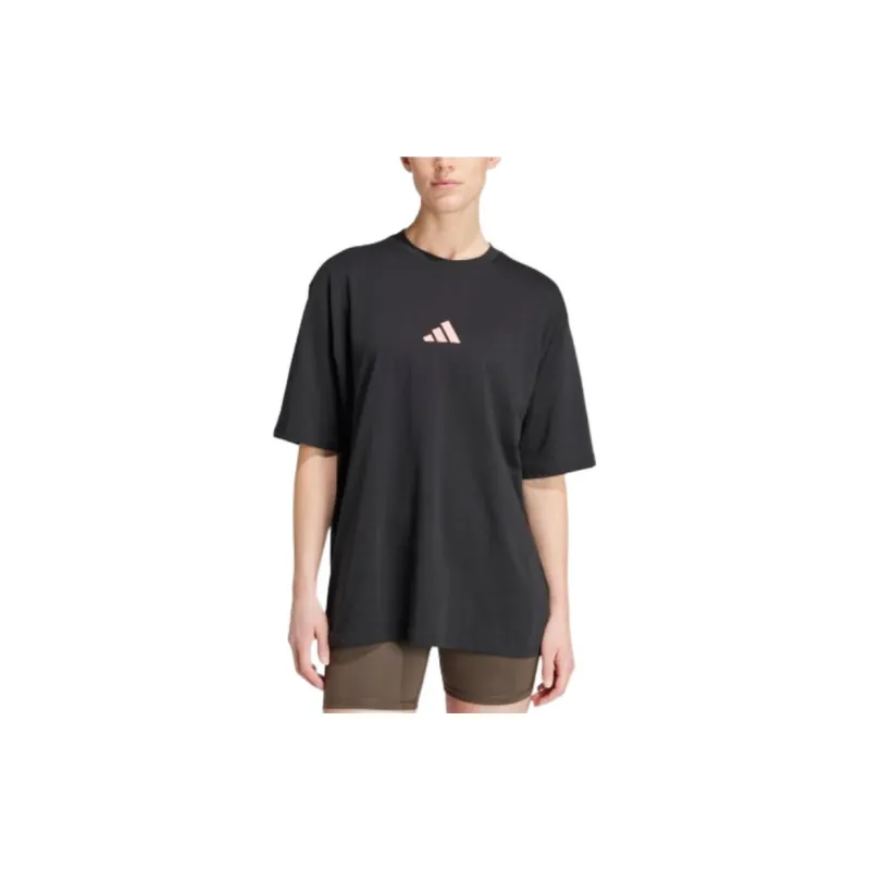 Adidas Drop Shoulder Sleeve T Shirt Women's Black-1
