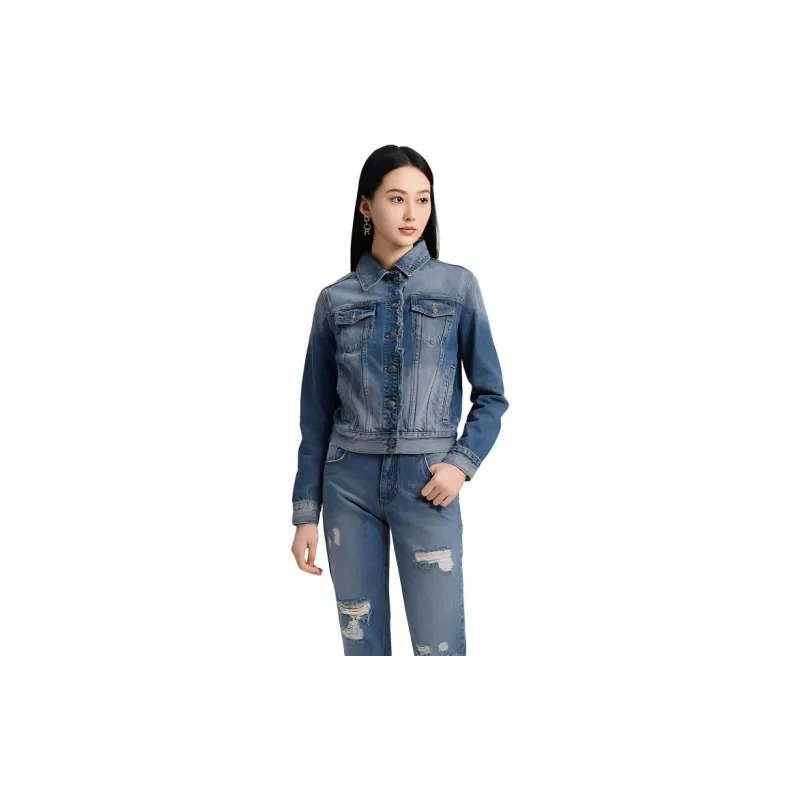 Blood Glitter Denim Jacket Women's Blue-1