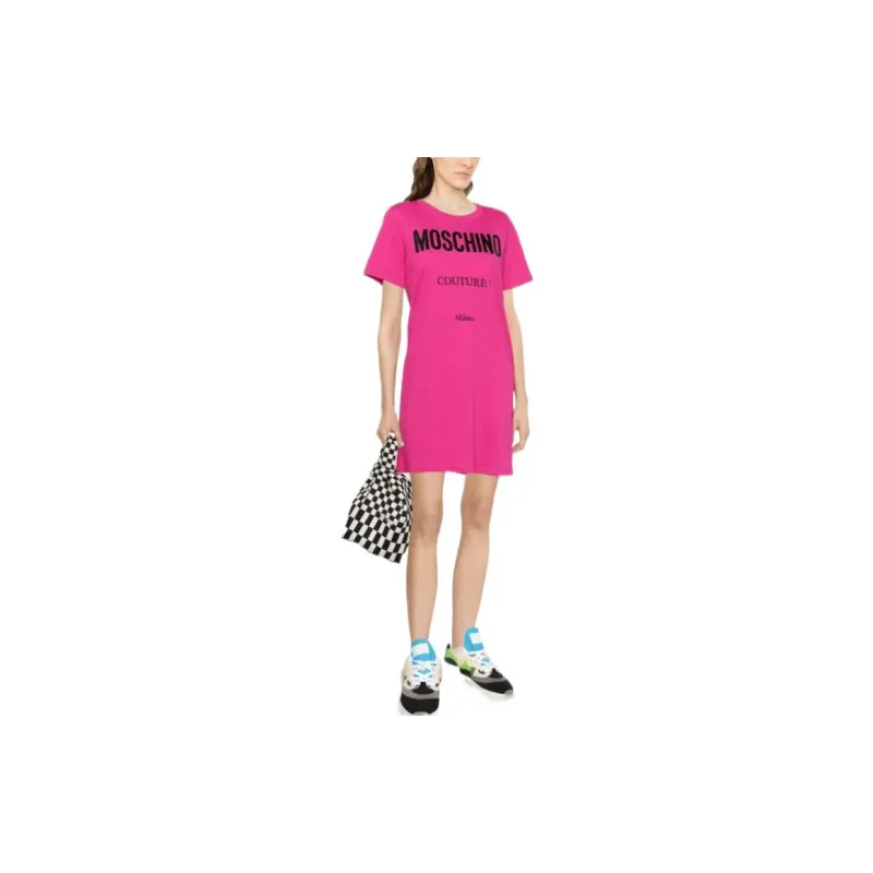 MOSCHINO Short-Sleeved Dresses Women's Rose Red-1