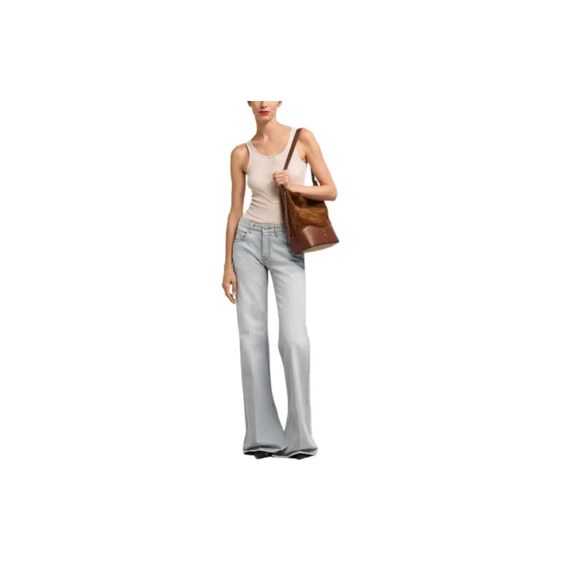 AMIPARIS Slitted Flared Jeans-1