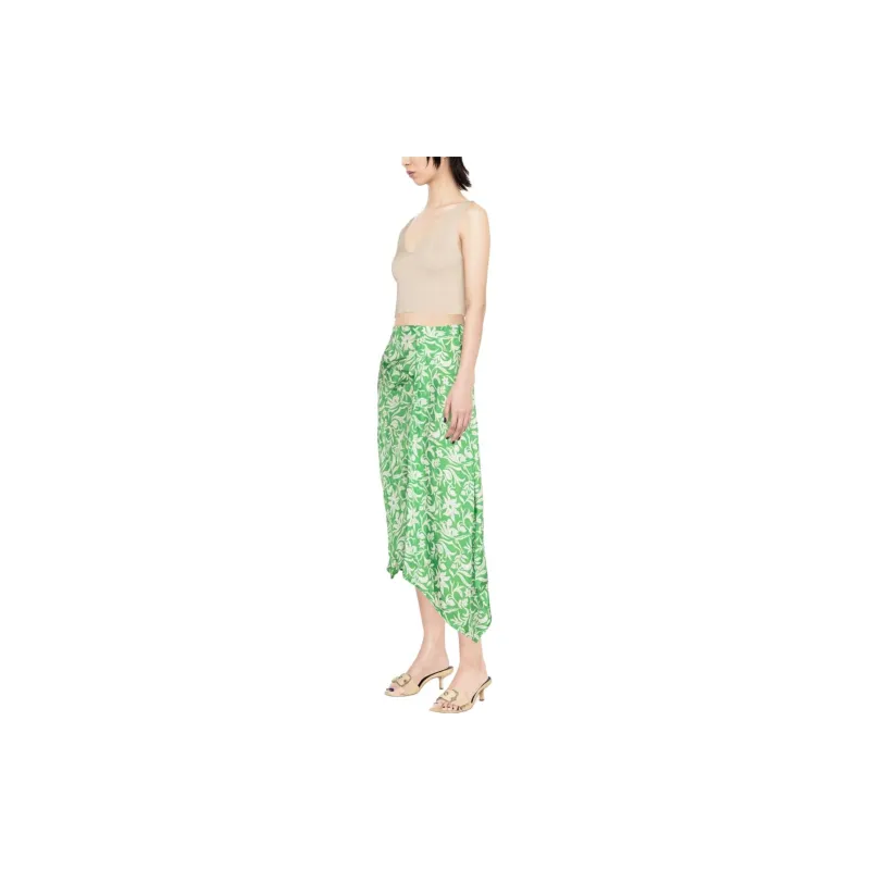 Maje Casual Long Skirts Women's Green-1