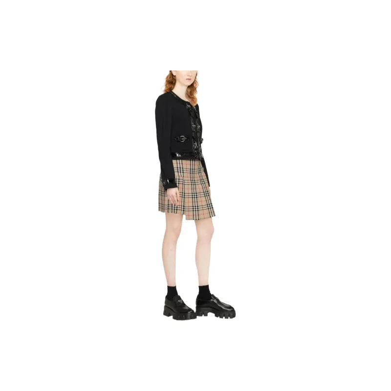 MOSCHINO Cropped Coats Women's Black-3