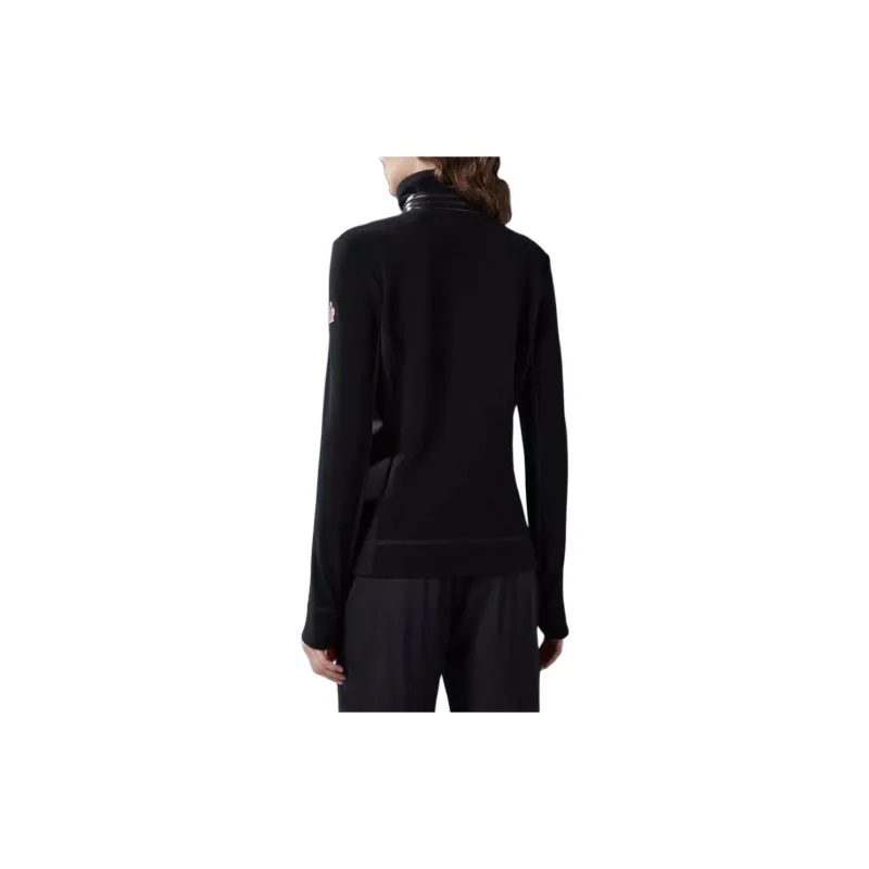 Moncler Fleece Polo Neck Sweatshirt Women's Black-1