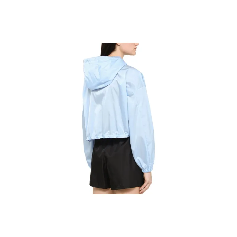 PRADA Re Nylon Cropped Jacket Celeste Blue-3