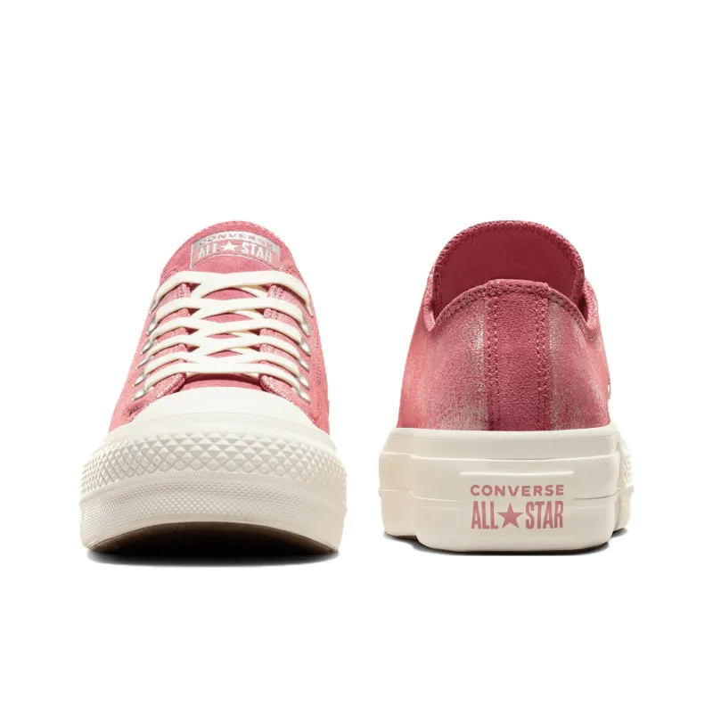 Converse Women's Chuck Taylor All Star Lift Platform Low 'Suede Shimmer Royal Flush Pink' Women's-3