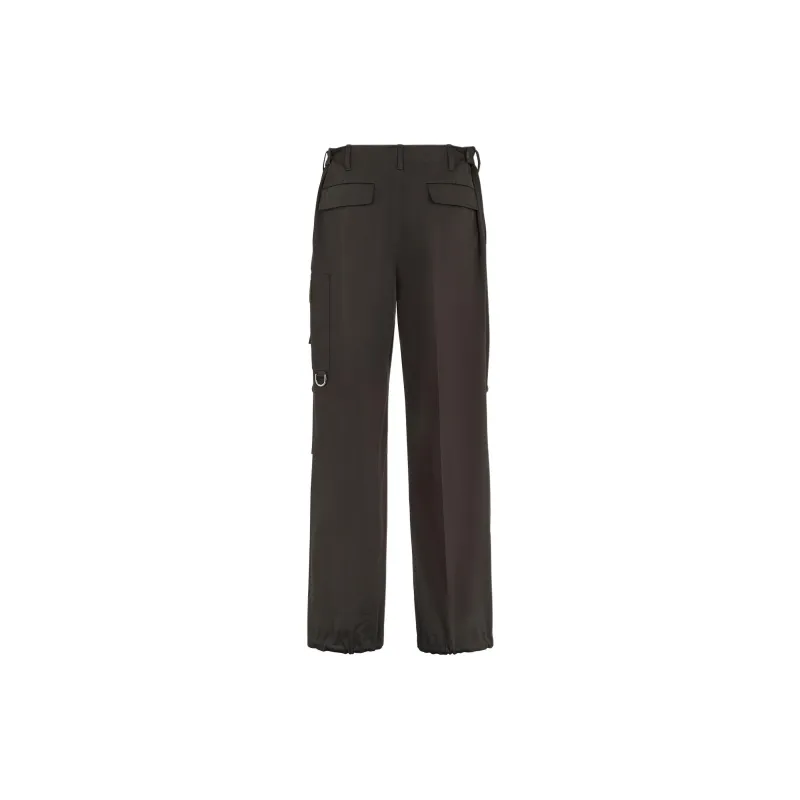 FENDI Logo Patch Straight Leg Trousers-1