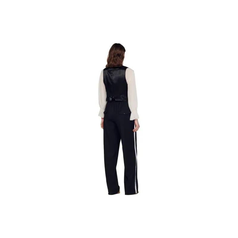 Sandro Pinstripe Button-up Vest-2