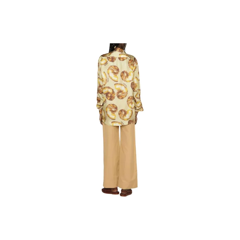 NANUSHKA Seashell print Silk Shirt-3