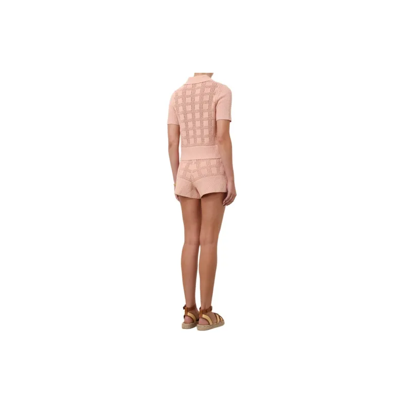 Zimmermann SS24 Casual Shorts Women's Gray Pink-3