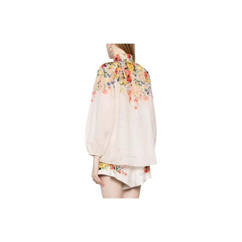 Zimmermann Alight Floral-print Linen Blouse-2