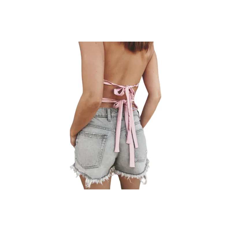 ZARA Denim Shorts Women's Gray-2