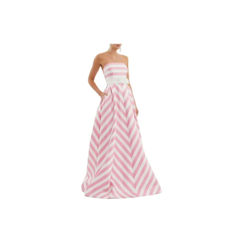Rebecca Vallance Jocelyn Striped Strapless Gown-3