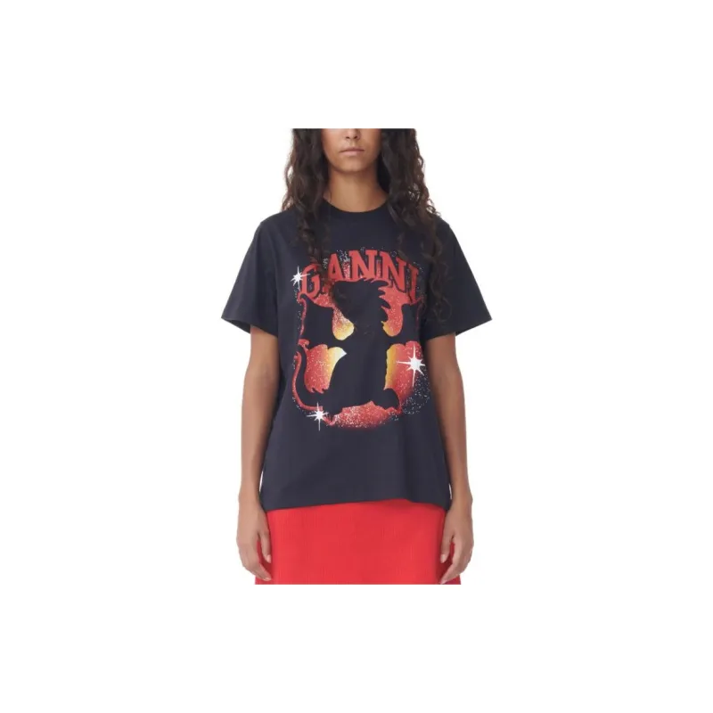 GANNI SS24 T Shirt Women's Dark Gray-5