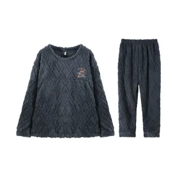 Qiao Ni Tong Pajama Set Men's Dark Gray