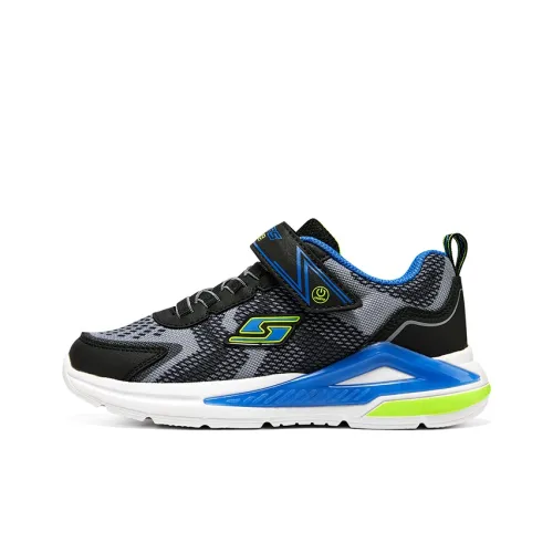 Skechers Wear Resistant Breathable Slip Resistant Kids Lifestyle Shoes Black Blue Teenagers