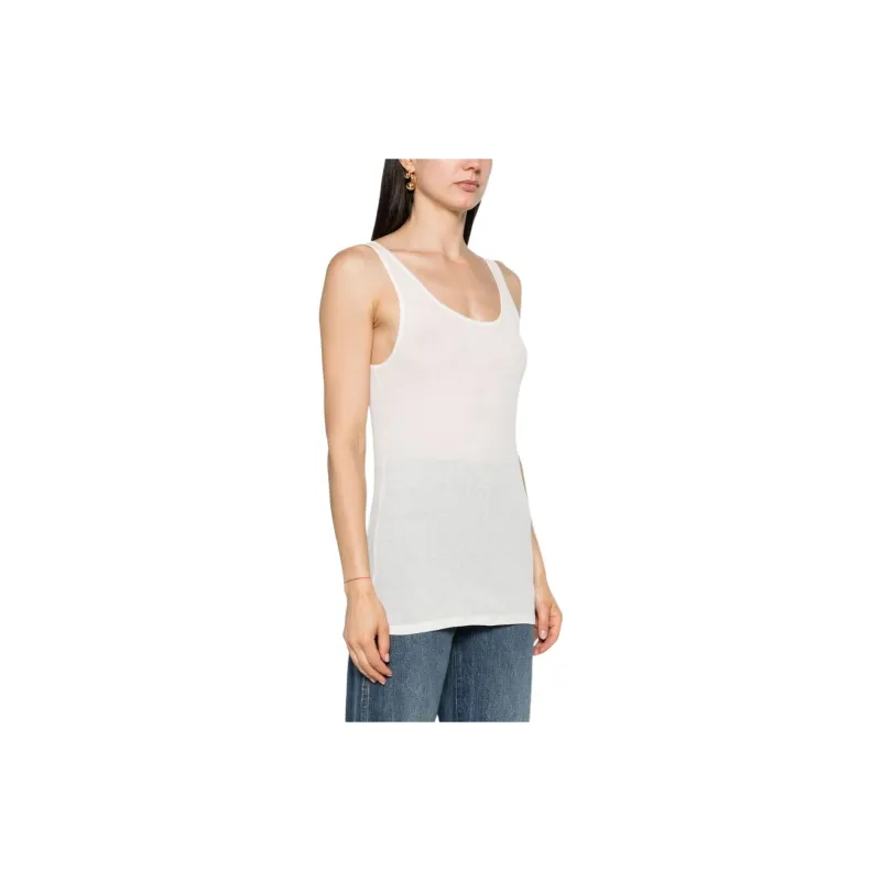 SAINT LAURENT Sleeveless Ribbed Tank Top-3
