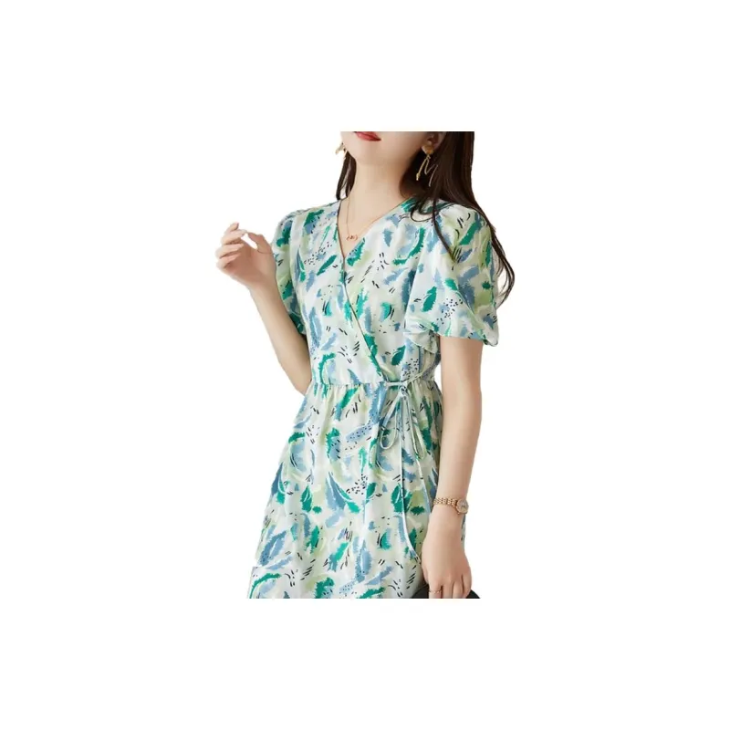 Dme Short Sleeved Dresses Women's Seaweed Green-3