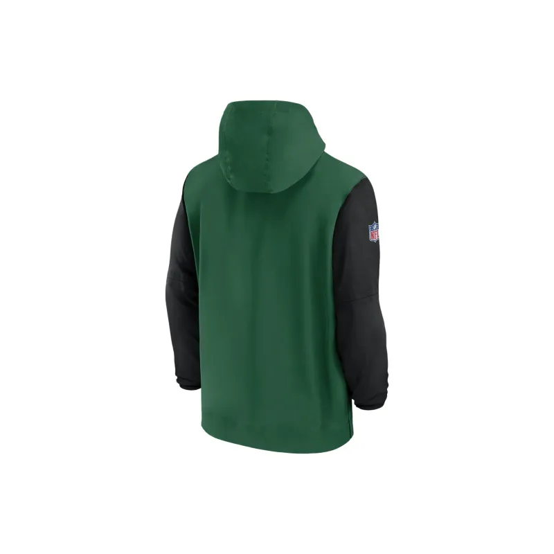 Nike New York Jets Sideline Pre Game Player Men's Nike Nfl 1/2 Zip Hooded Jacket-1