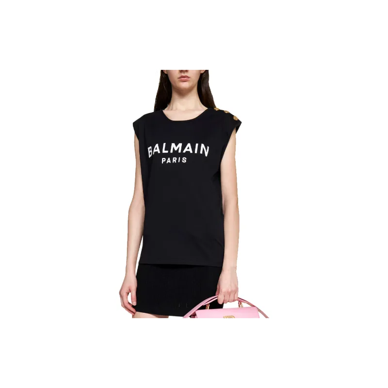 BALMAIN Button detailed T shirt-2