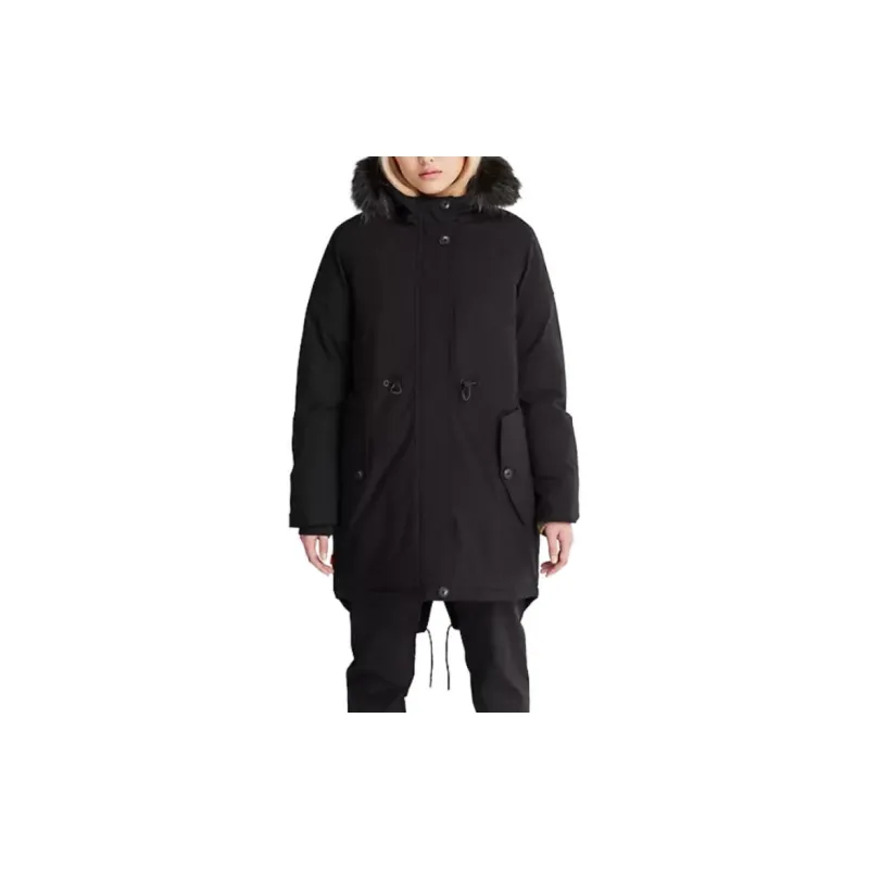 Timberland Mt. Kelsey High-Pile Fleece-Lined Parka Jackets Coats Women's Black-1