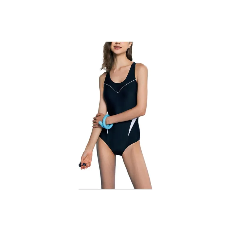 Watertime One piece Swimsuit Women's Black White-1