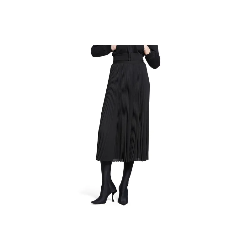 Balenciaga Elastic Skirt In Black Casual Long Skirt Regular Fit Women's Black-5