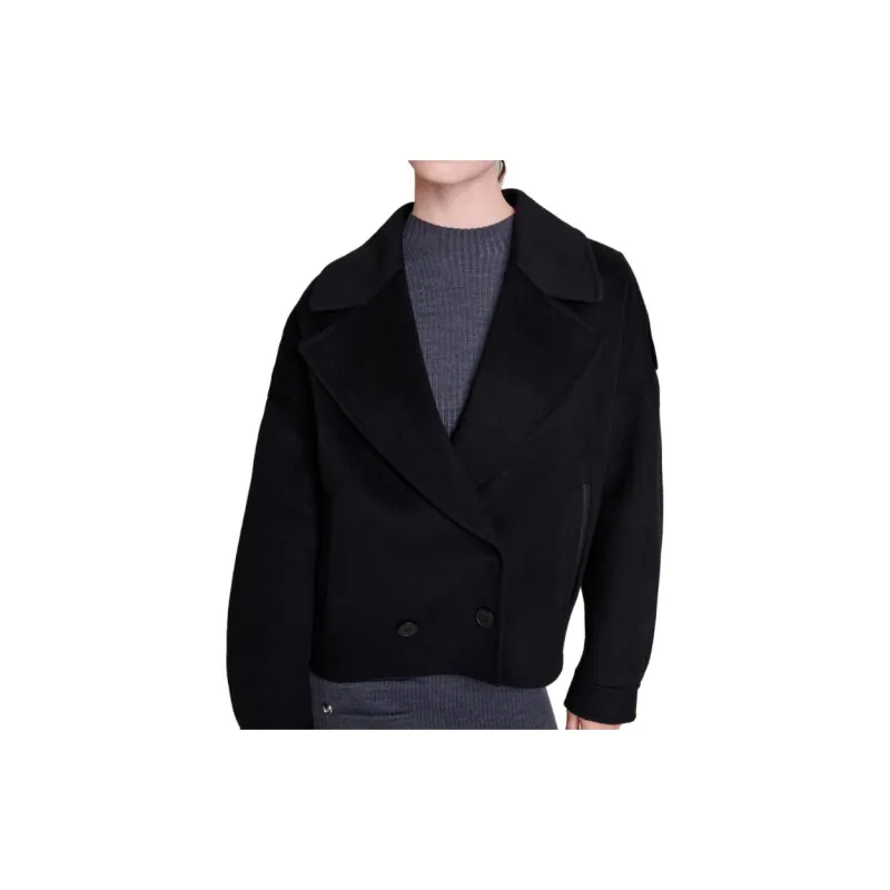 Maje Double-breasted Wool-blend Jacket-1