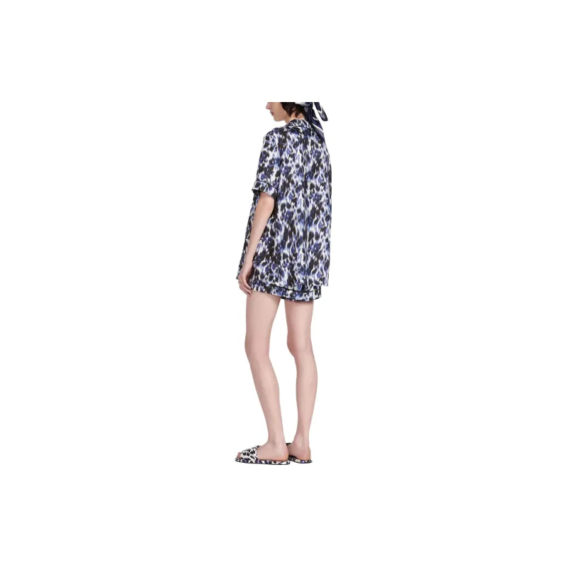 DIOR Wildior Silk Twill Casual Shorts Women's Blue-3