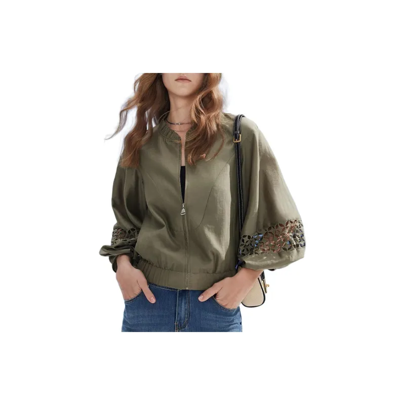 DKNY SS24 Jackets & Coats Women's Olive Green-2