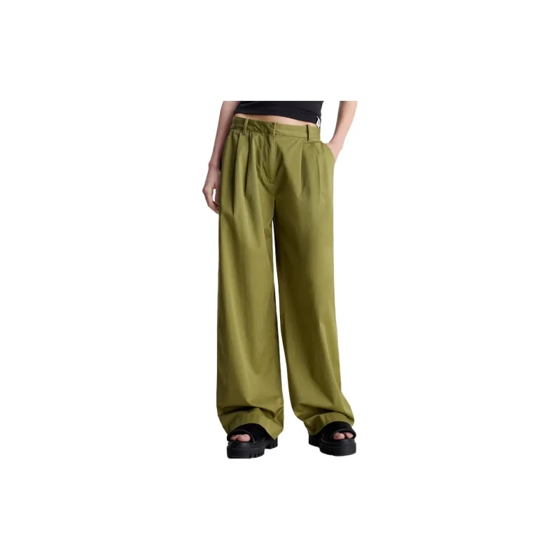 CALVIN KLEIN Casual Pants Europe Version Women's Dark Green-2