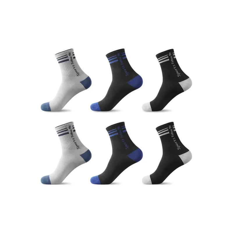 H YXIANG Mid Calf Socks Men's 6 Pack-2