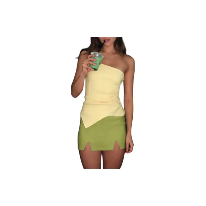 ZARA Strapless Top Women's Light Yellow-2