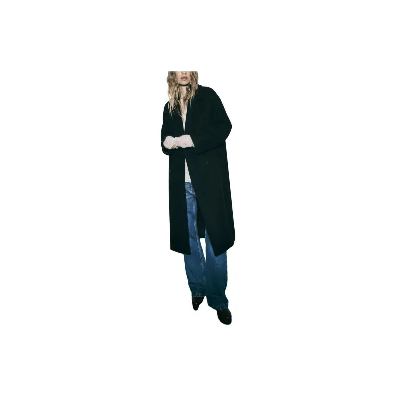 ZARA Coats Women's Black-4