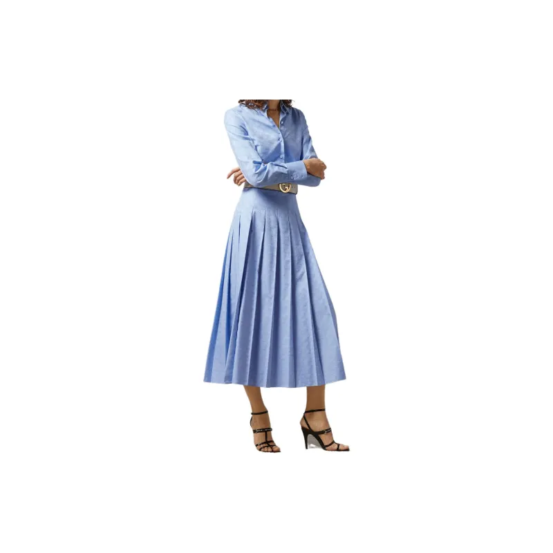 GUCCI SS24 Casual Long Skirt Women's Blue-2