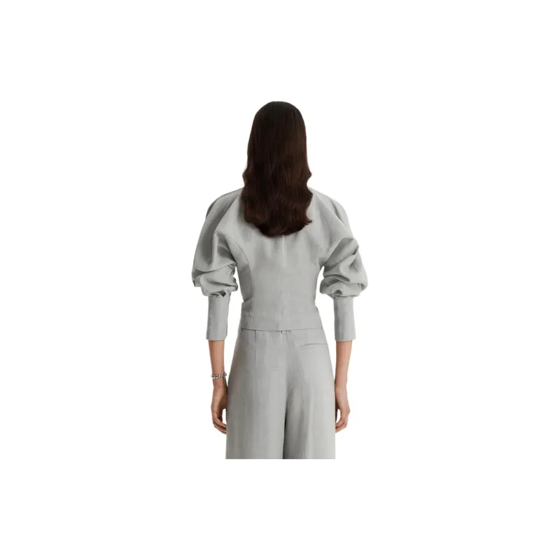 SCANLAN THEODORE Draped Tailored Jacket Jackets Coats Women's Pale Grey/Light Gray-2